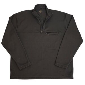 Cabela's Three Quarter Zip Pull Over Long Sleeve Sweatshirt Black Mens Top Large